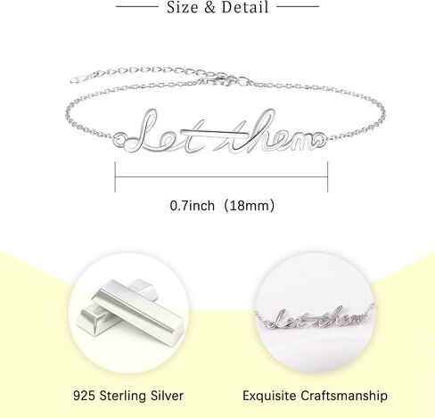 Let Them Bracelet for Women - 925 Sterling Silver Inspirational Bracelets Adjustable Inspirational Gift Dainty Motivational Bracelet Let Them Jewelry for Birthday in Saudi Arabia