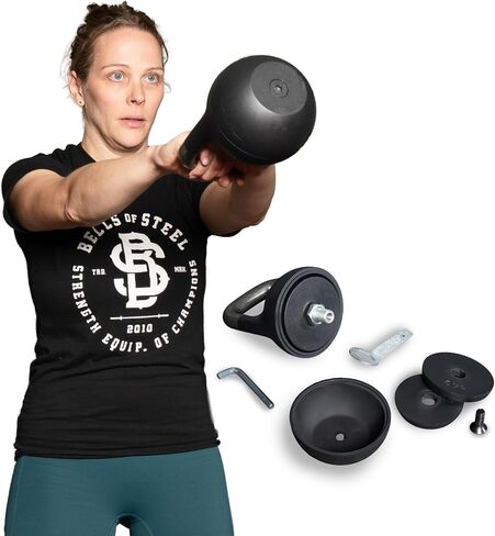 Adjustable Kettlebell 6-12kg [Bells of Steel] Kettle Bell Weight Set, Steel Shell, Internally-Loaded for Full Body Workouts, Competition Standard 35mm Handle in Kuwait