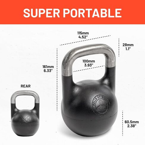 Adjustable Kettlebell 6-12kg [Bells of Steel] Kettle Bell Weight Set, Steel Shell, Internally-Loaded for Full Body Workouts, Competition Standard 35mm Handle in Kuwait