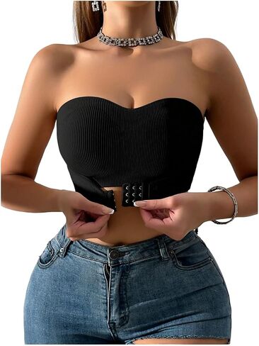 GORGLITTER Women's 2 Pack Front Closure Strapless Bras Push Up Seamless Wireless Backless Bandeau Bralettes in Kuwait