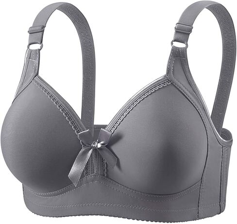 Womens Seamless Push Up Bra - Comfort Wireless Tie Bow Padded Bralettes Smoothing Three Buckle Heavy Breast Tshirt Bra in Kuwait