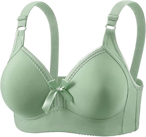 Womens Seamless Push Up Bra - Comfort Wireless Tie Bow Padded Bralettes Smoothing Three Buckle Heavy Breast Tshirt Bra in Kuwait