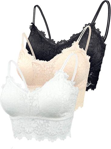 Lace Bandeau Bras with Strap Sunflower Wrapped Bralettes Deep V Neck Padded Sports Bra Bralette for Women Multipack in Kuwait