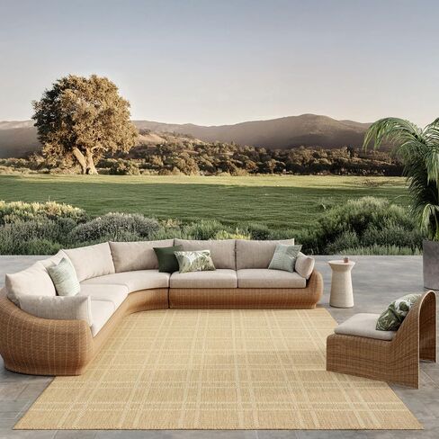Nourison Home Horizon Indoor/Outdoor Green 8' x 10' Area Rug - Easy Clean, Non Shedding, Bed Room, Living Room, Dining Room, Kitchen (8' x 10') in Kuwait