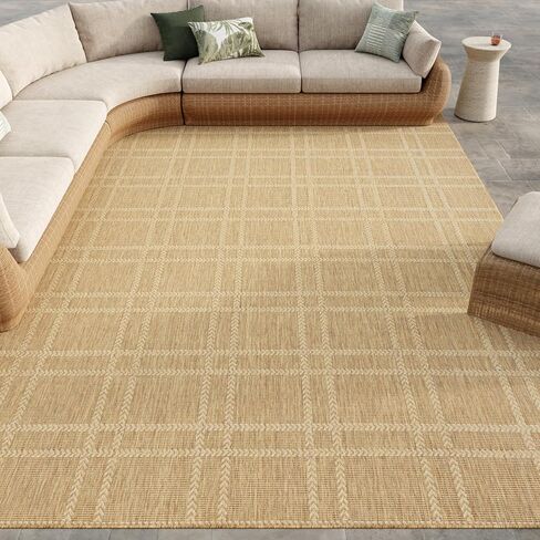 Nourison Home Horizon Indoor/Outdoor Green 8' x 10' Area Rug - Easy Clean, Non Shedding, Bed Room, Living Room, Dining Room, Kitchen (8' x 10') in Kuwait