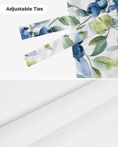 Blue Blueberry Tie Up Valance for Windows Pastoral Plant Green Leaf Watercolor Adjustable Curtain Valance Rod Pocket Balloon Shade Window Treatment for Kitchen Living Room Bedroom 42x12inch in Kuwait