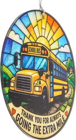 Bus Driver Gifts - Bus Driver Appreciation Gifts with Card - Thank You Gift for Back to School/College - First Day of School - End of Year or Retirement - Car, Window, Tree Hanging for Ornament in Kuwait