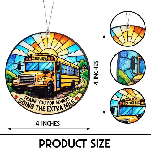 Bus Driver Gifts - Bus Driver Appreciation Gifts with Card - Thank You Gift for Back to School/College - First Day of School - End of Year or Retirement - Car, Window, Tree Hanging for Ornament in Kuwait
