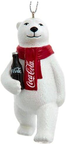 Kurt S. Adler Coca-Cola® الدب القطبي الذي يحمل زجاجة، أبيض in Kuwait