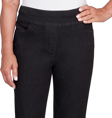 Alfred Dunner Women's Super Stretch Denim Fringe Capri Pant in Kuwait