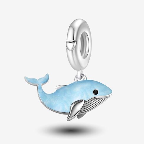 1pc 925 Silver Fashionable whale Beads Charms Fit DIY Jewelry Matching And Daily Outfit Decoration Gift For Women in Kuwait