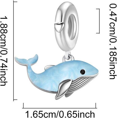 1pc 925 Silver Fashionable whale Beads Charms Fit DIY Jewelry Matching And Daily Outfit Decoration Gift For Women in Kuwait