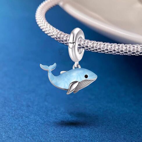 1pc 925 Silver Fashionable whale Beads Charms Fit DIY Jewelry Matching And Daily Outfit Decoration Gift For Women in Kuwait