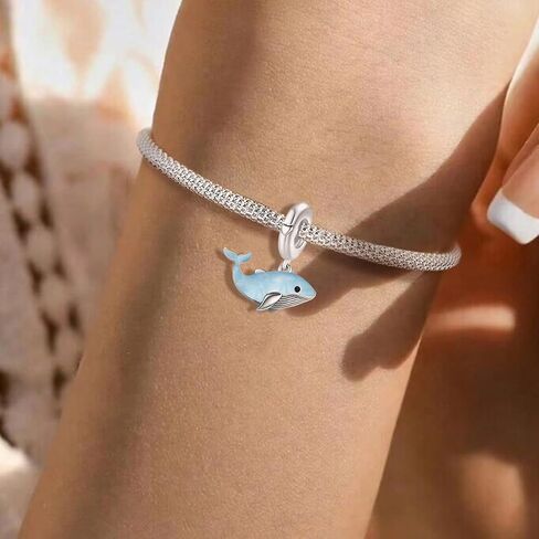 1pc 925 Silver Fashionable whale Beads Charms Fit DIY Jewelry Matching And Daily Outfit Decoration Gift For Women in Kuwait