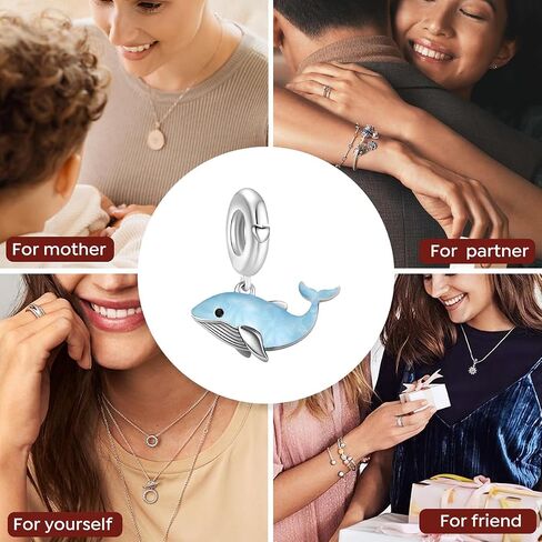 1pc 925 Silver Fashionable whale Beads Charms Fit DIY Jewelry Matching And Daily Outfit Decoration Gift For Women in Kuwait