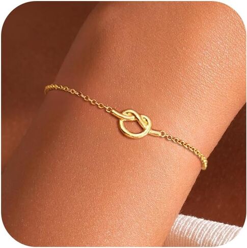 Love Knot Heart Bracelet for Women 925 Sterling Silver Mother Daughter Friendship Bracelets 14K Gold Plated Bracelets Jewelry Birthday Gifts in Saudi Arabia