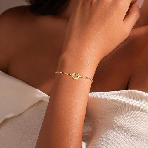 Love Knot Heart Bracelet for Women 925 Sterling Silver Mother Daughter Friendship Bracelets 14K Gold Plated Bracelets Jewelry Birthday Gifts in Saudi Arabia