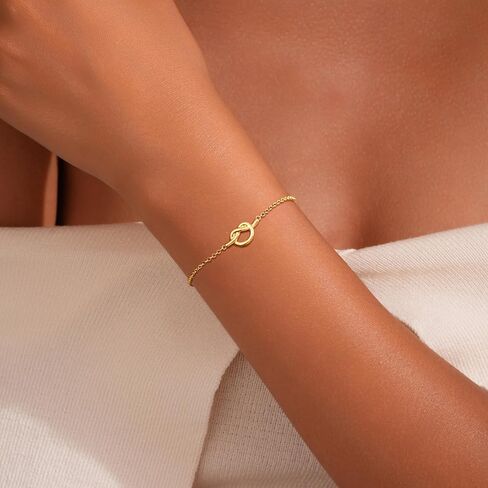 Love Knot Heart Bracelet for Women 925 Sterling Silver Mother Daughter Friendship Bracelets 14K Gold Plated Bracelets Jewelry Birthday Gifts in Saudi Arabia
