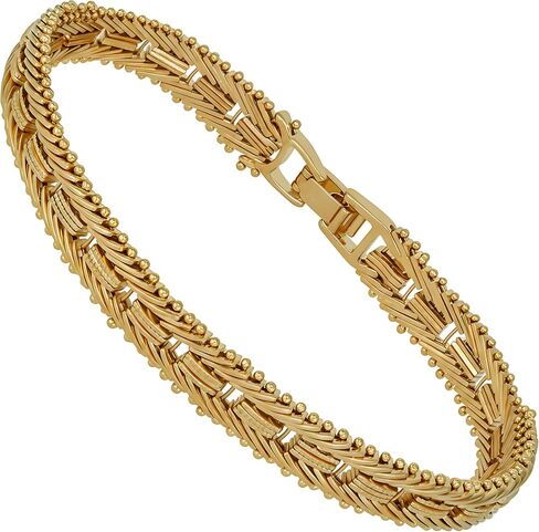 LIFETIME JEWELRY 9.5mm Designer Mesh Ladies Bracelet 24k Gold Plated for Women in Kuwait