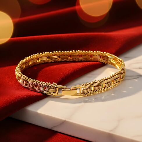 LIFETIME JEWELRY 9.5mm Designer Mesh Ladies Bracelet 24k Gold Plated for Women in Kuwait