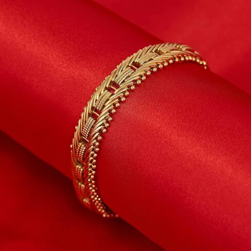 LIFETIME JEWELRY 9.5mm Designer Mesh Ladies Bracelet 24k Gold Plated for Women in Kuwait