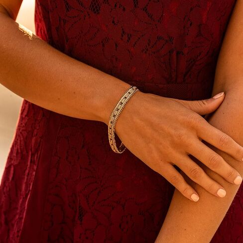 LIFETIME JEWELRY 9.5mm Designer Mesh Ladies Bracelet 24k Gold Plated for Women in Kuwait