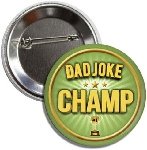 زر Dad Joke Champ، مقاس 2.25 بوصة، هدية مضحكة للأب والآباء in Kuwait