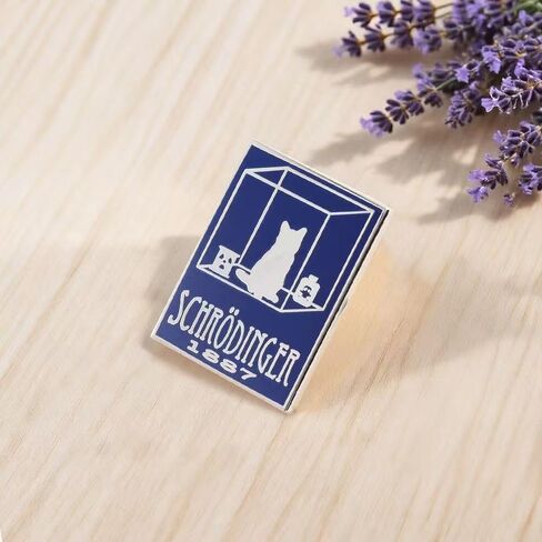 Schrödinger's Cat Enamel Pin - Quantum Physics & Science Humor Brooch for Backpacks, Jackets, Hats, and Bags - Gift for Physicists, Students, and Nerd Humor Fans in Saudi Arabia