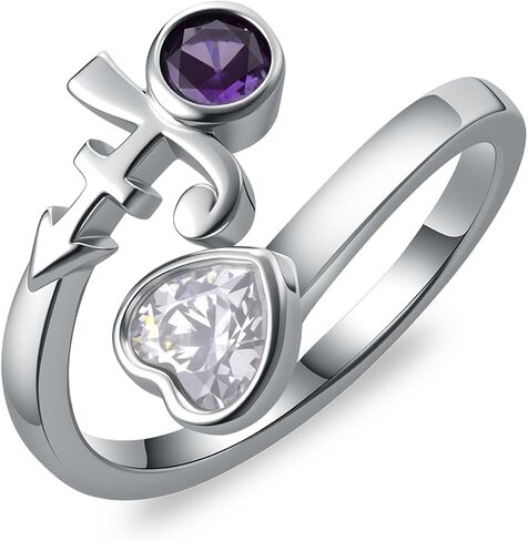 Prince Symbol Ring 925 Sterling Silver Adjustable Prince Ring Jewelry Gifts for Men Women Lover in Saudi Arabia