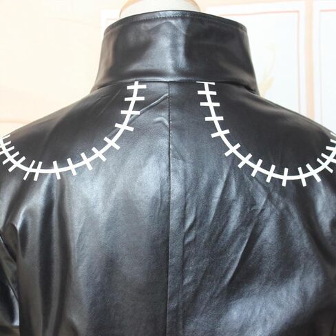 Black Leather Coat Cosplay Costume Set Long Jacket with Pants Shirt Gothic Stage Outfit for Halloween Men in Saudi Arabia