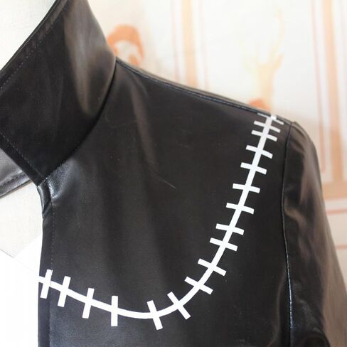 Black Leather Coat Cosplay Costume Set Long Jacket with Pants Shirt Gothic Stage Outfit for Halloween Men in Saudi Arabia