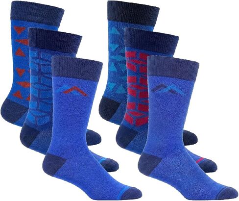 YUN 6-Pack Men’s Dress Socks – Premium Bamboo Rayon Crew Socks with Patterns, Durable & Breathable, Size 7-11 (US) in Saudi Arabia