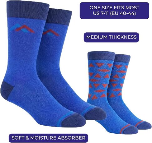 YUN 6-Pack Men’s Dress Socks – Premium Bamboo Rayon Crew Socks with Patterns, Durable & Breathable, Size 7-11 (US) in Saudi Arabia