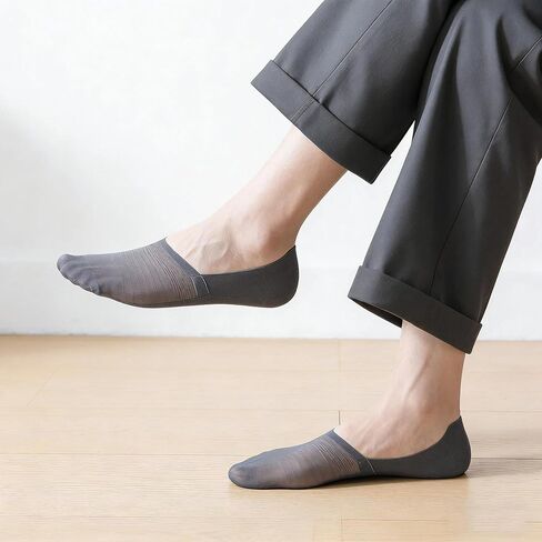Silk No-Show Socks Ultra Low Cut Breathable-Invisible Ice Silk Shoe Liners for Men Women with Non-Slip Silicone Grips, Ultra-Thin & Moisture-Wicking for Loafers Sneakers Casual Wear in Saudi Arabia