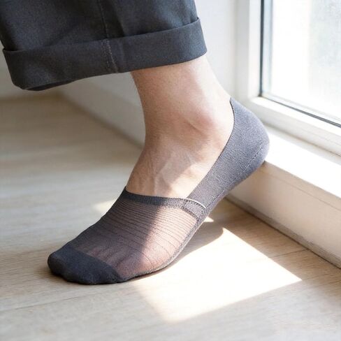 Silk No-Show Socks Ultra Low Cut Breathable-Invisible Ice Silk Shoe Liners for Men Women with Non-Slip Silicone Grips, Ultra-Thin & Moisture-Wicking for Loafers Sneakers Casual Wear in Saudi Arabia