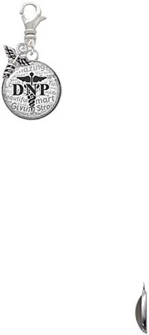 Delight Jewelry Domed DNP Mini Caduceus Clip On Charm in Saudi Arabia