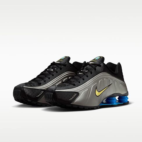 أحذية Nike Shox R4 للرجال (أسود/بيوتر معدني/أزرق فاتح/كناري) in Kuwait
