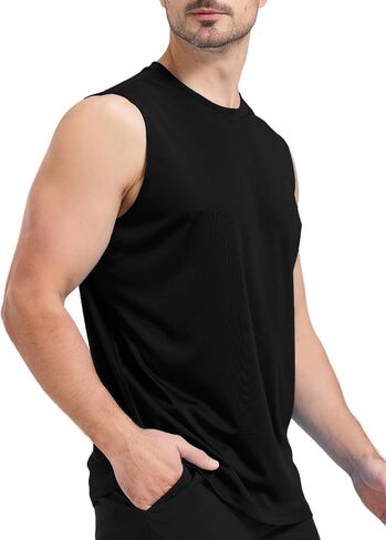 (Size: XL) Men's UPF 50+ Sleeveless Workout Swim Shirts in Saudi Arabia