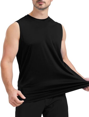 (Size: XL) Men's UPF 50+ Sleeveless Workout Swim Shirts in Saudi Arabia
