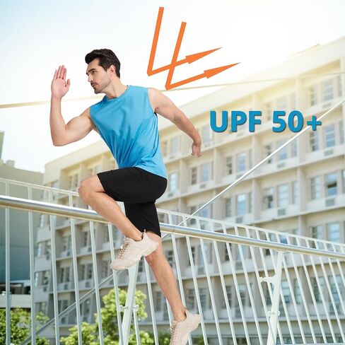(Size: XL) Men's UPF 50+ Sleeveless Workout Swim Shirts in Saudi Arabia