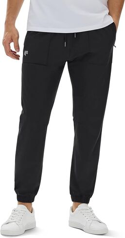 Mens Joggers with Zipper Pockets Lightweight Athletic Workout Sweatpants Quick Dry Tapered Track Pants for Running in Kuwait