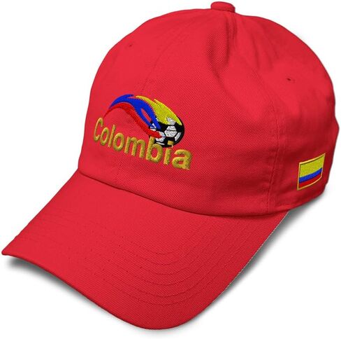 Soft Baseball Hat Embroidered Dad Hat Colombia Soccer Ball Flag Men & Ladies Baseball Cap Cotton in Kuwait