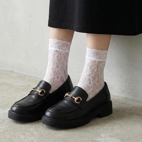 6 Pairs Lace Socks, White/Black Elegent Fishnet Socks Hollow Sock Sexy Lace AnkleSock for Women Crew Sock in Kuwait