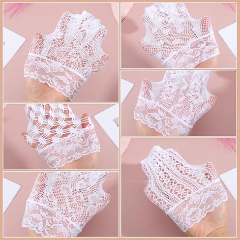 6 Pairs Lace Socks, White/Black Elegent Fishnet Socks Hollow Sock Sexy Lace AnkleSock for Women Crew Sock in Kuwait