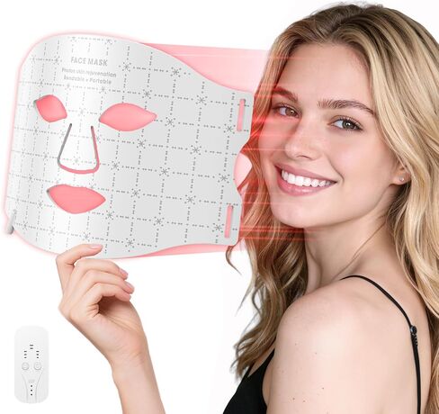 Red Light Therapy for Face, 7-1 Colors LED Light Therapy mask, Rechargeable LED Face Mask for Anti-Aging, Skin Firming & Radiant Glow at Home in Saudi Arabia