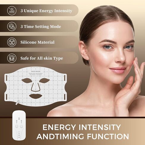 Red Light Therapy for Face, 7-1 Colors LED Light Therapy mask, Rechargeable LED Face Mask for Anti-Aging, Skin Firming & Radiant Glow at Home in Saudi Arabia