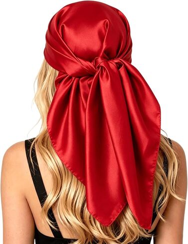 35" Large Satin Square Scarf for Women Silk Like Head Scarf Neck Scarf leeping Hair Wrapping in Saudi Arabia