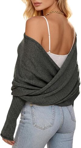 Sweater Shawl Wraps for Women Criss Cross Knit Soft Warm Bridal Shrug Bolero Crop Scarf with Sleeves for Fall Winter in Saudi Arabia