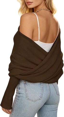 Sweater Shawl Wraps for Women Criss Cross Knit Soft Warm Bridal Shrug Bolero Crop Scarf with Sleeves for Fall Winter in Saudi Arabia