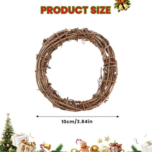 6 Pcs 4 Inch Natural Grapevine Wreaths, Hand-Woven Vine Branch Wreath, Rattan Wreath for DIY Crafts, Christmas Decorations, Home & Event Styling Party Wedding Decor in Saudi Arabia
